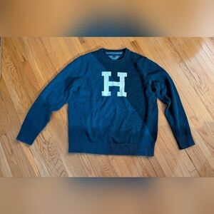 Tommy Hilfiger Dark Blue Crewneck Sweater with White H